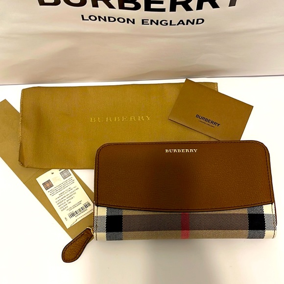 Burberry Bags Burberry House Check And Leather Wallet Poshmark